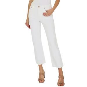 Avec Les Filles Womens Denim Jeans Crop Flare Size 31 Antique White Designer
